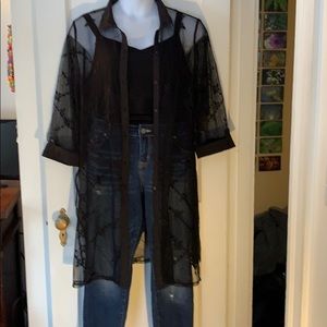 Chico’s black   down tunic /kimono